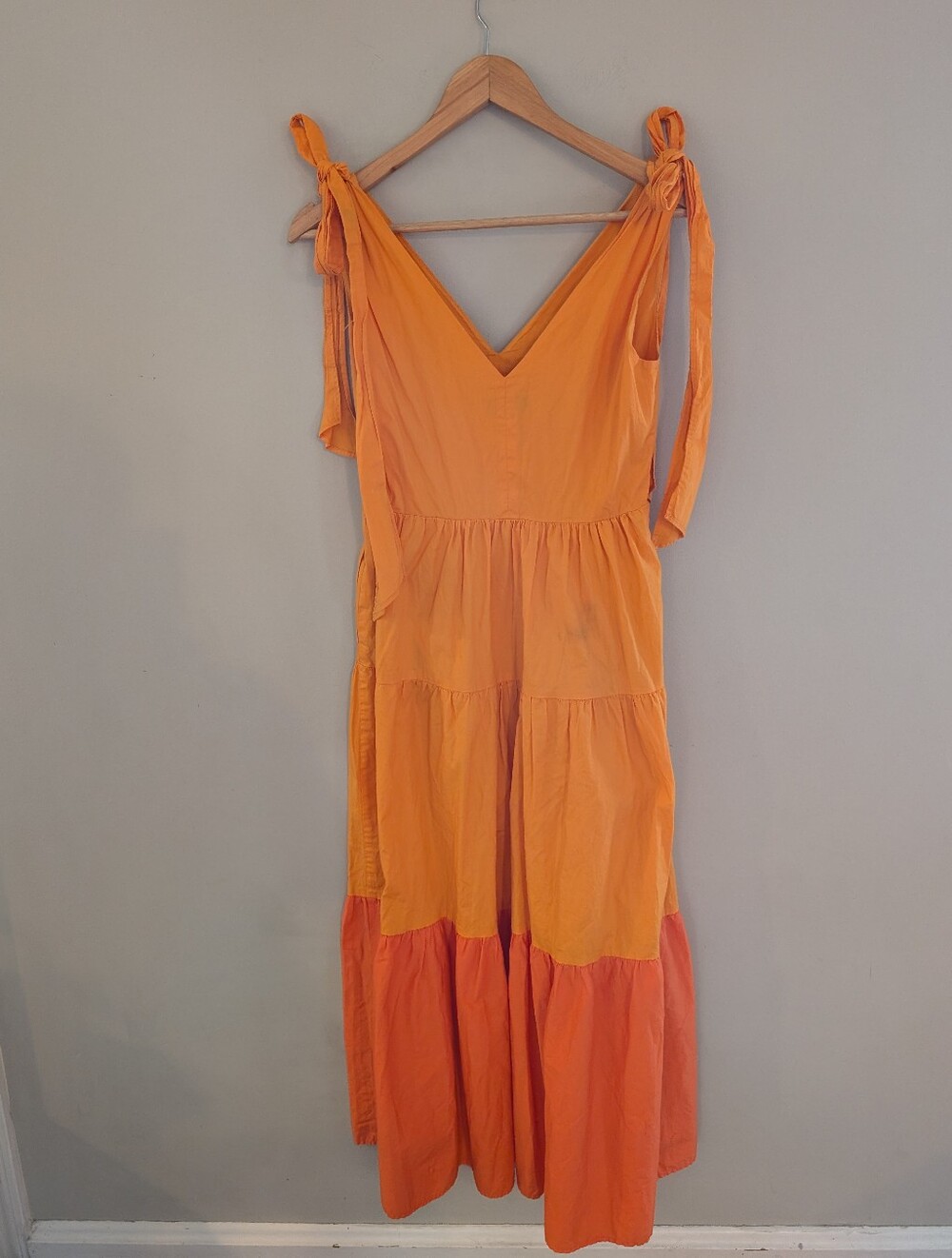 Color Me Courtney Louise Orange Colorblock Maxi Dress Size 0 - Picture 5 of 8